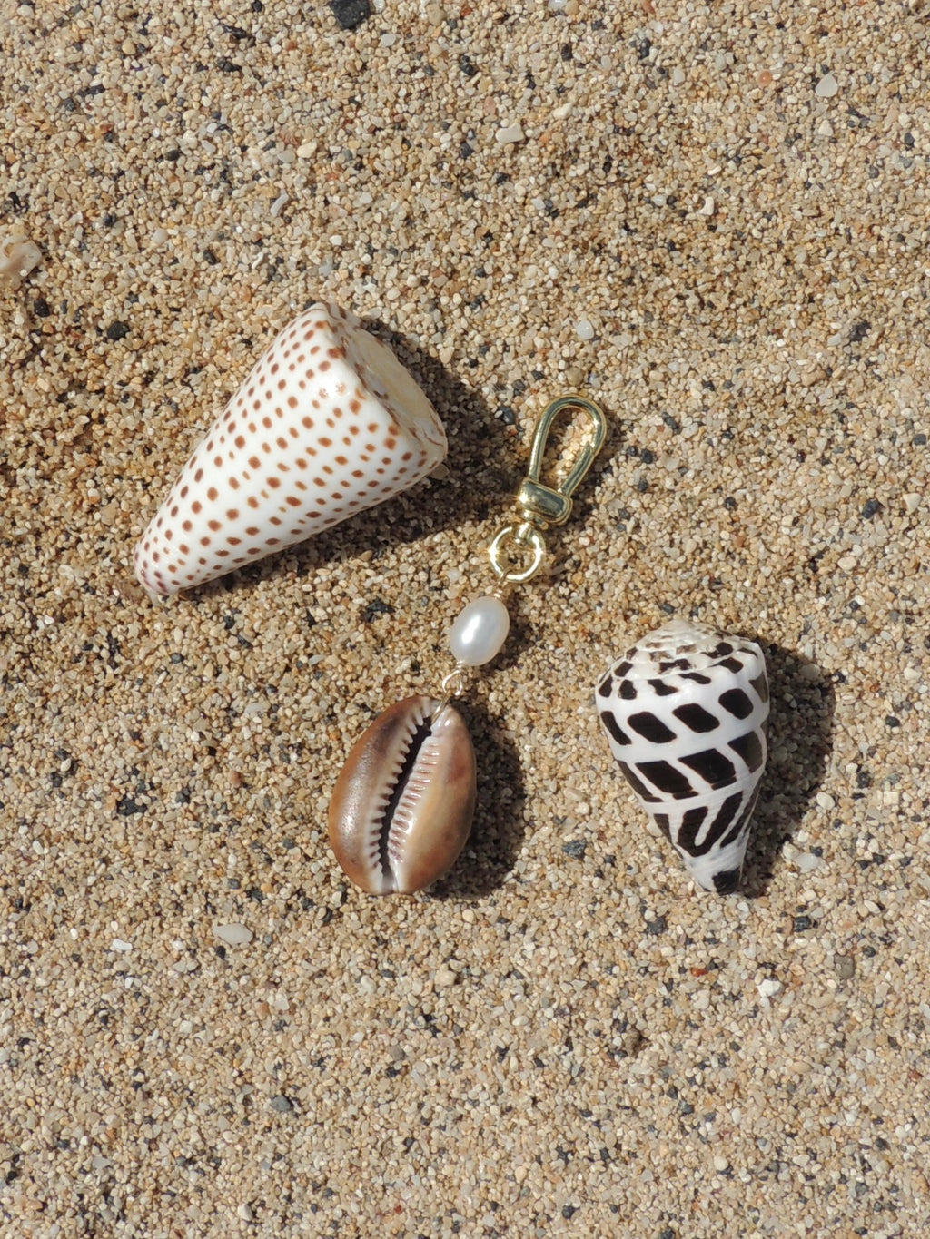 Brown Cowrie Shell Keychain