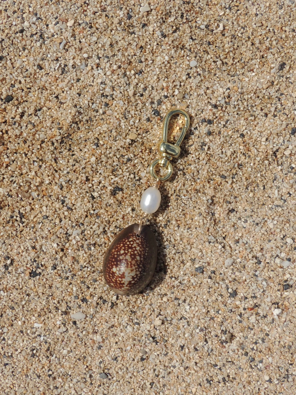 Brown Cowrie Shell Keychain