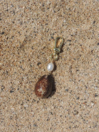 Brown Cowrie Shell Keychain