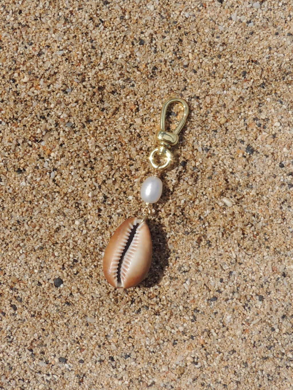 Brown Cowrie Shell Keychain