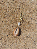 Brown Cowrie Shell Keychain
