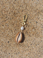 Brown Cowrie Shell Keychain