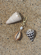 Brown Cowrie Shell Keychain