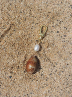 Brown Cowrie Shell Keychain