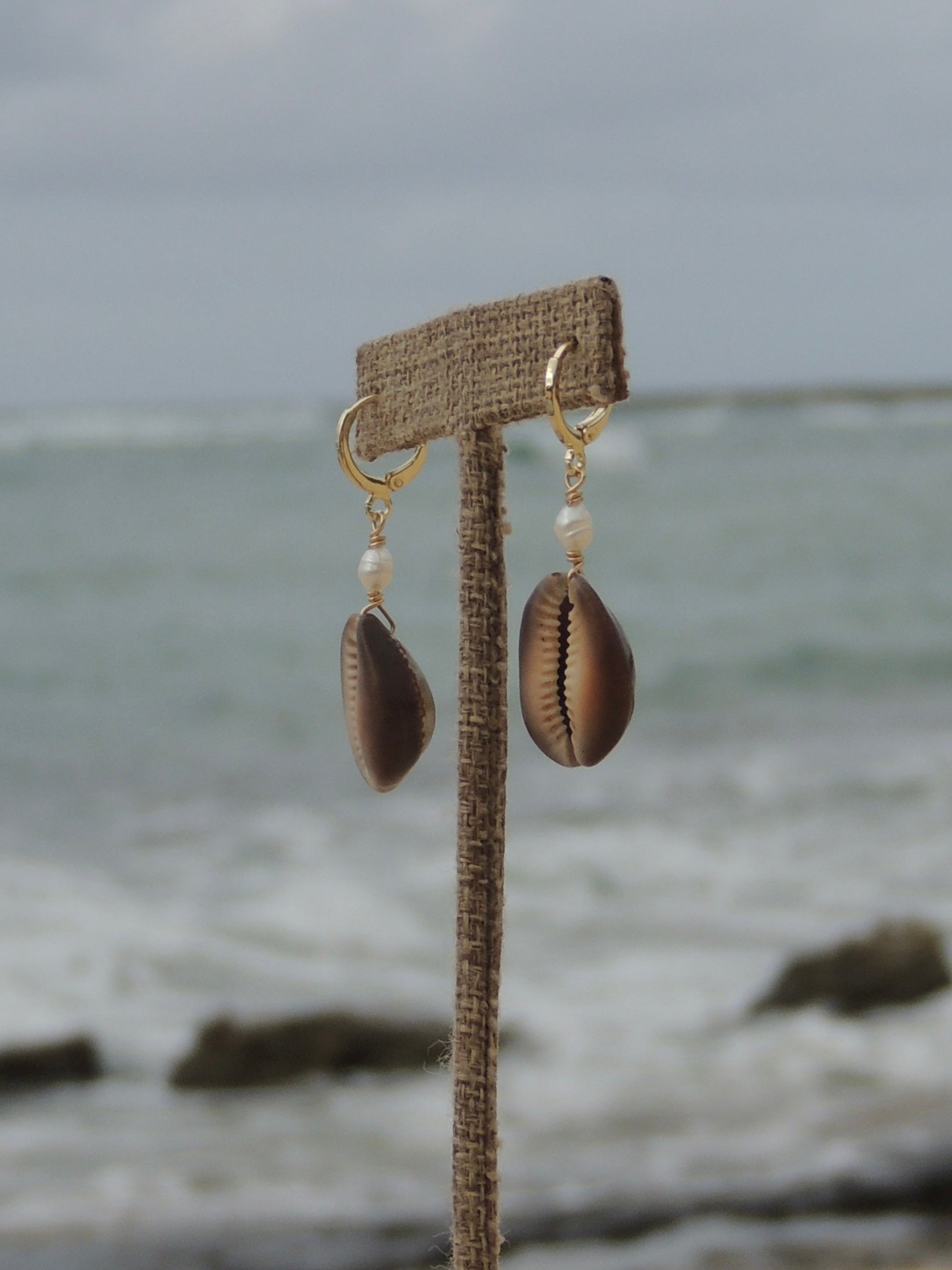 Cowrie Shell Huggies