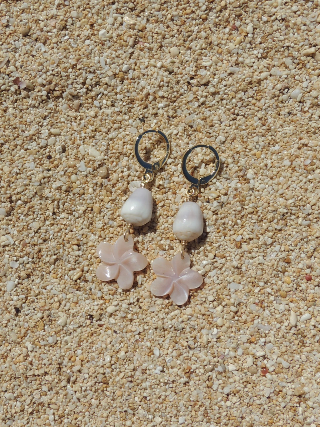 Cone Shell / Flower Charm Huggies