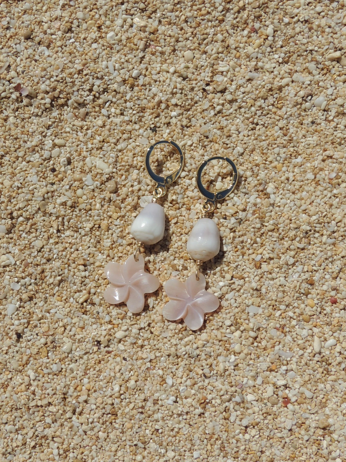 Cone Shell / Flower Charm Huggies
