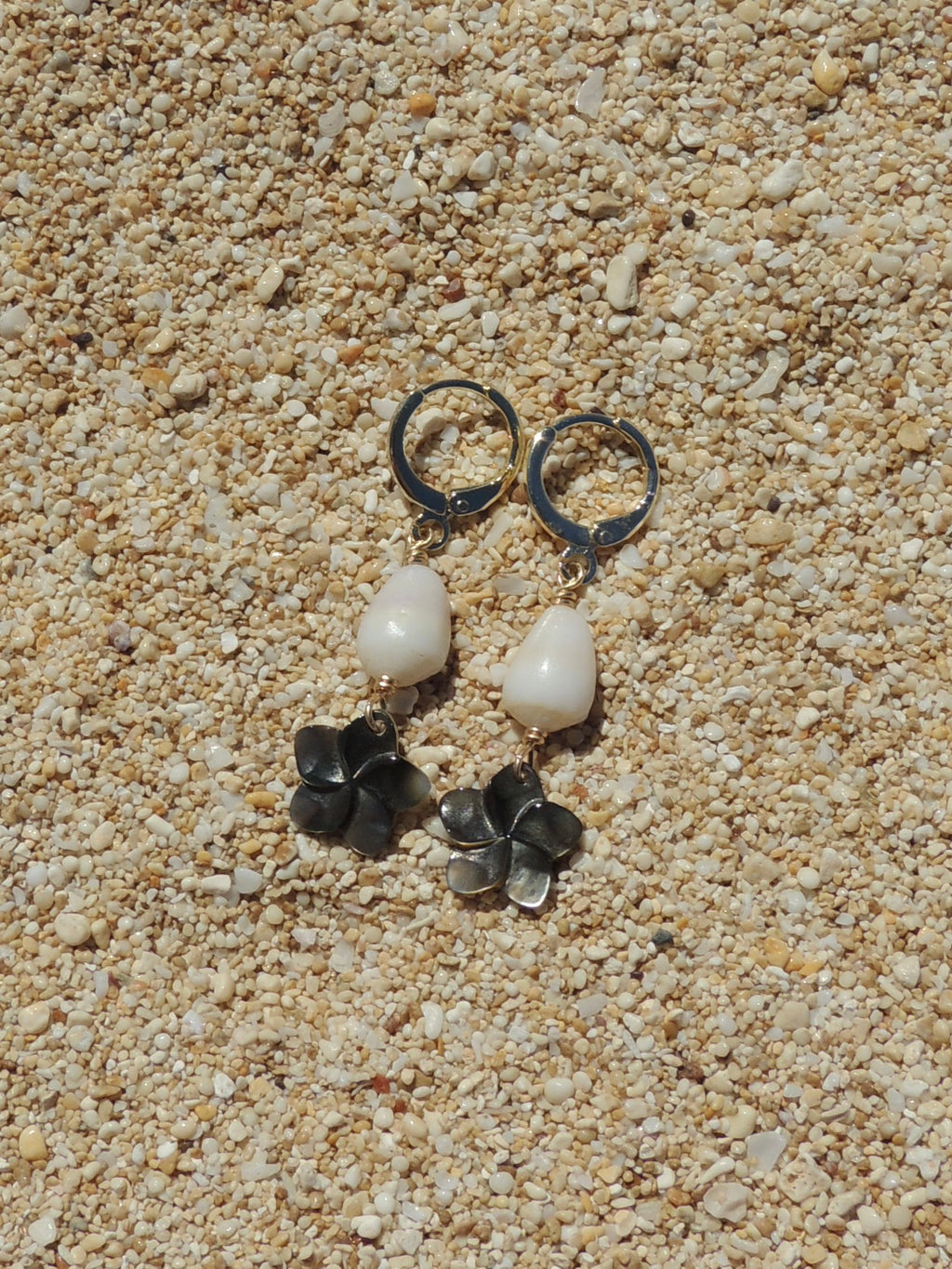 Cone Shell / Flower Charm Huggies