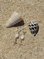Cone Shell / Cross Charm Huggies
