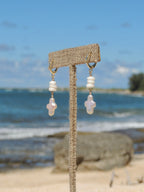 Puka Shell / Pearl Cross Huggies