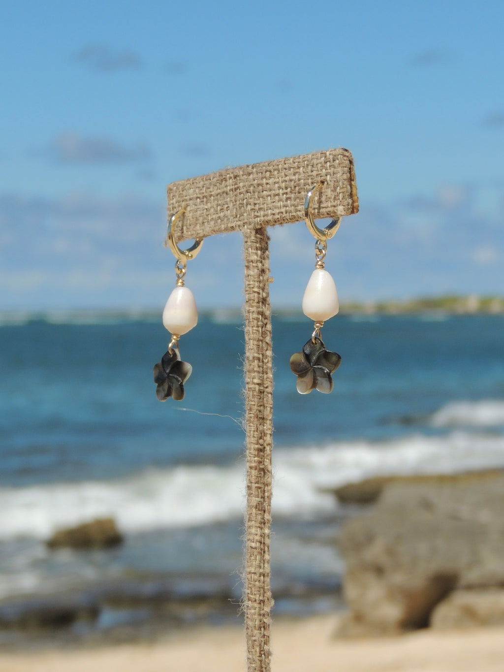 Cone Shell / Flower Charm Huggies