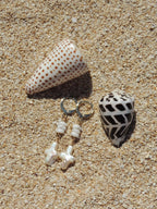 Puka Shell / Pearl Cross Huggies