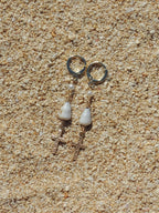 Cone Shell / Cross Charm Huggies