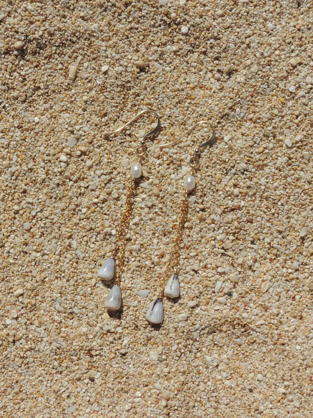 Cone Shell Chain Earrings
