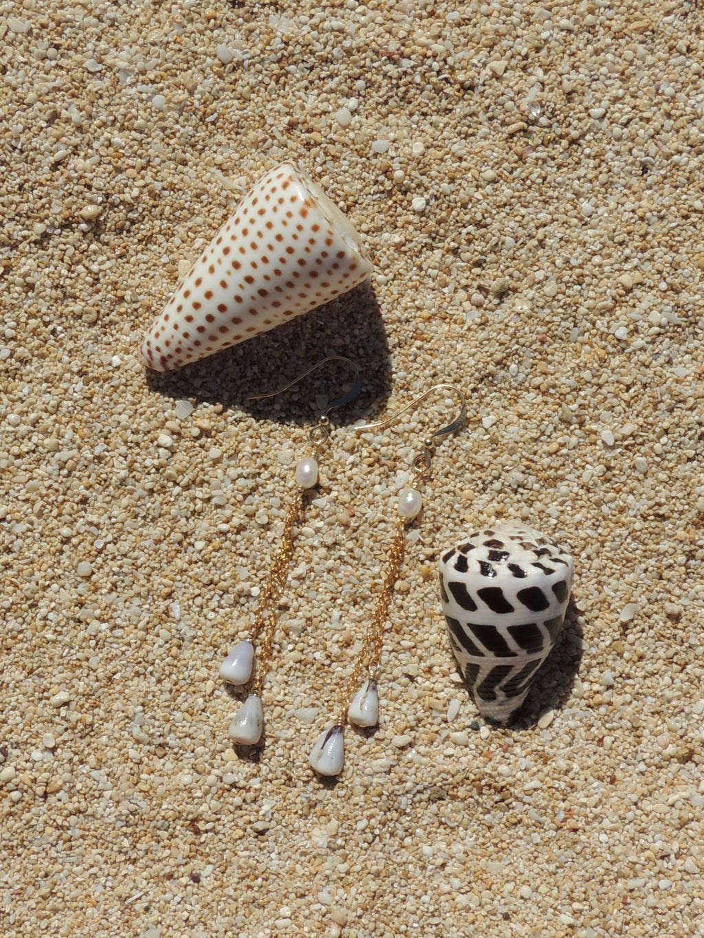 Cone Shell Chain Earrings