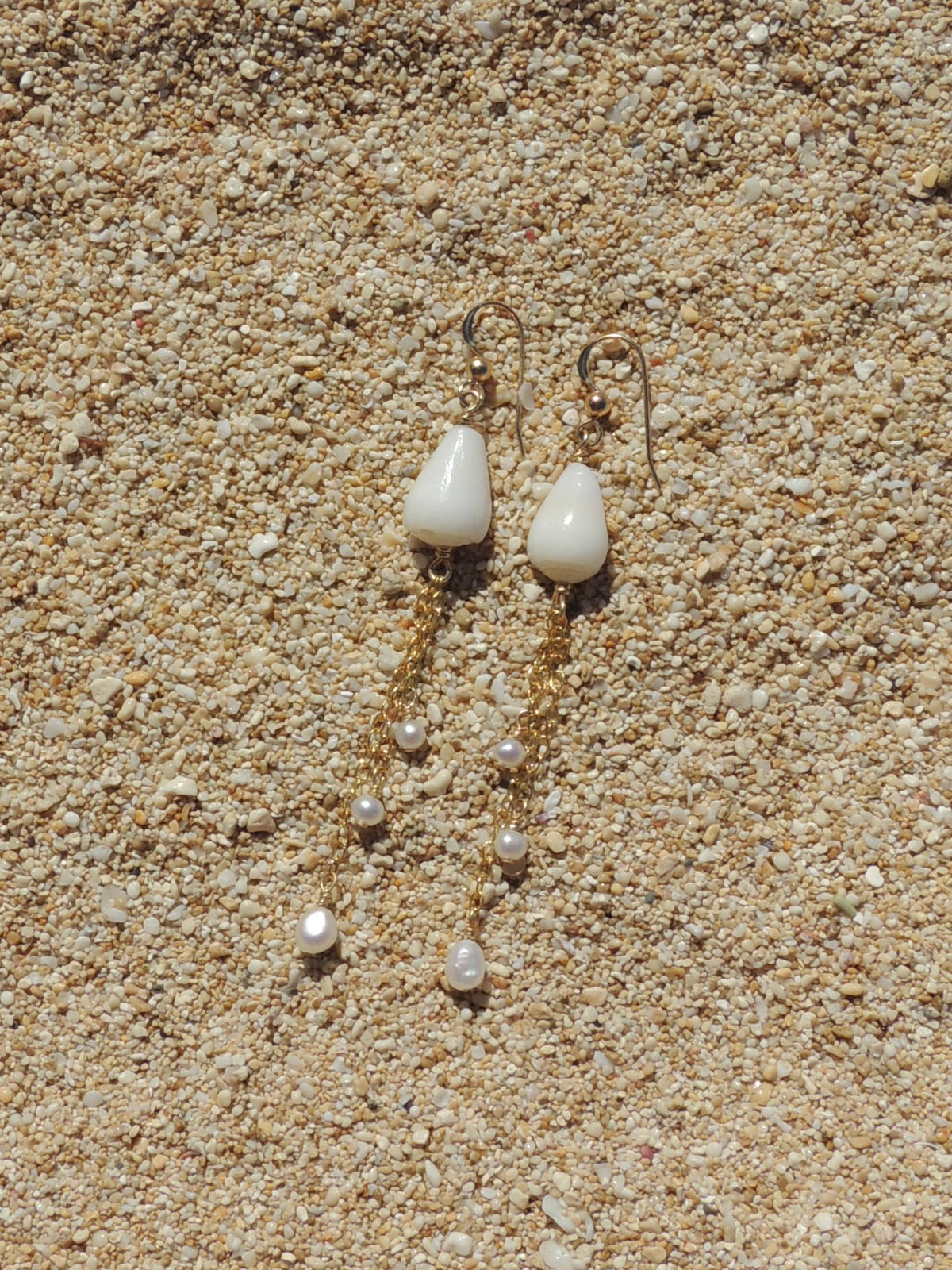 Cone Shell Chain Earrings