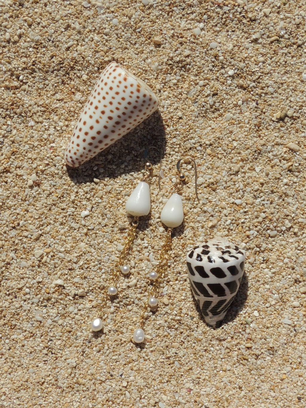 Cone Shell Chain Earrings