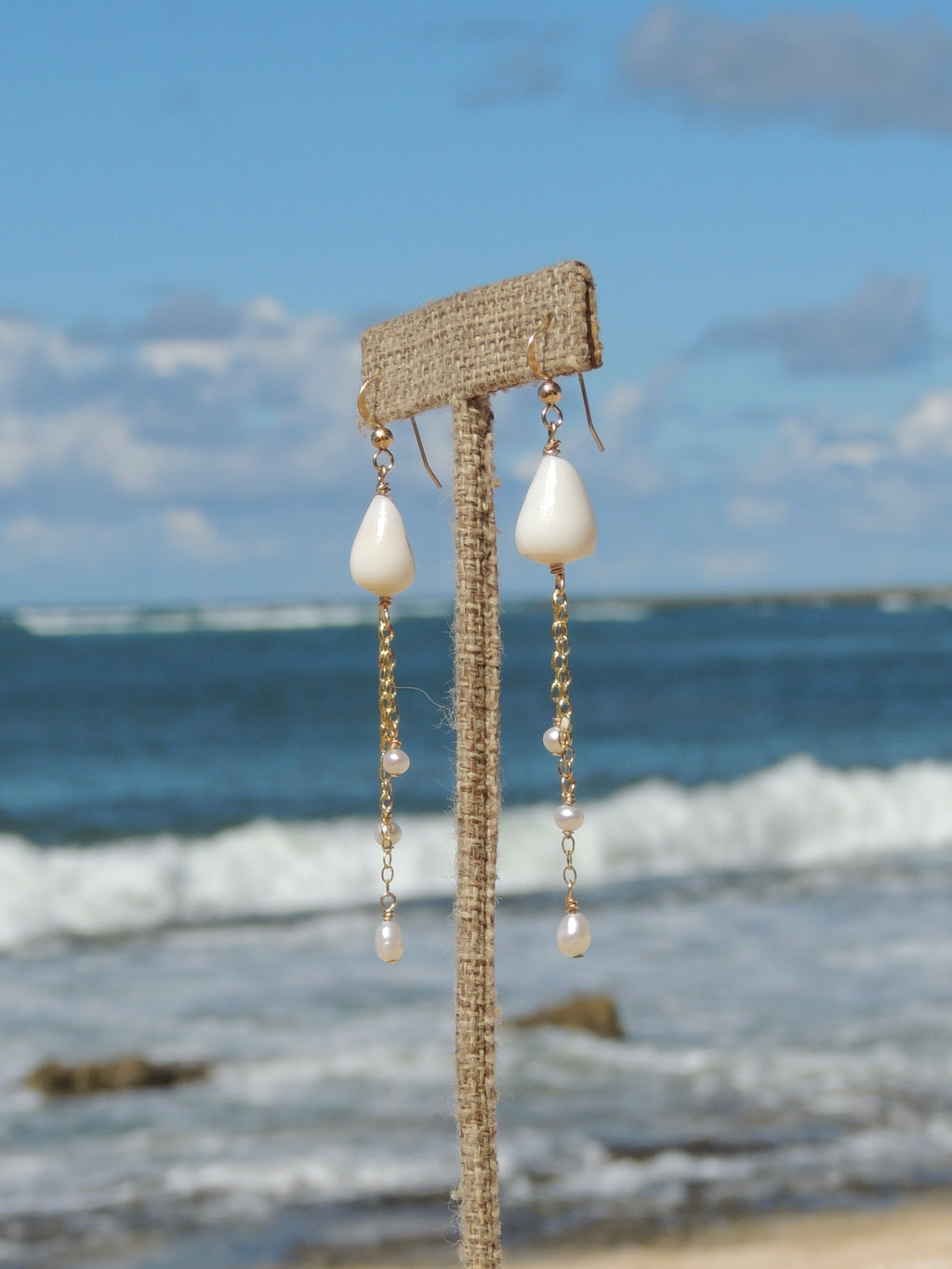 Cone Shell Chain Earrings