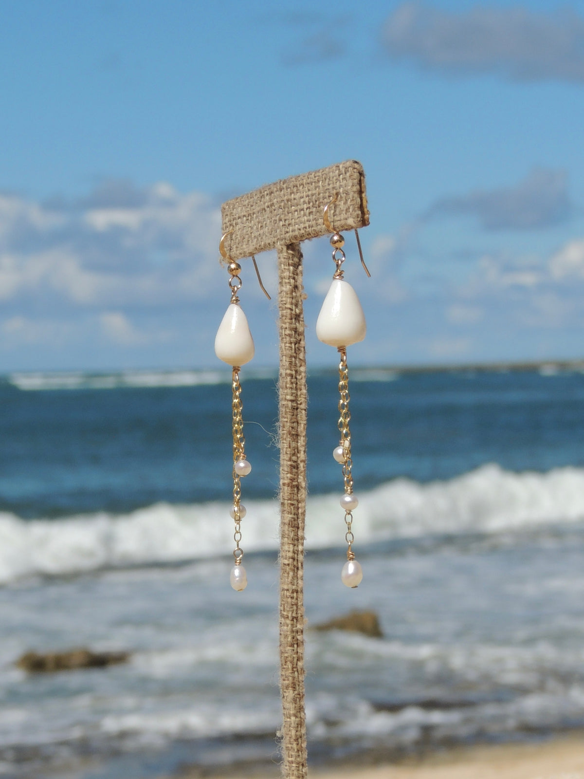 Cone Shell Chain Earrings