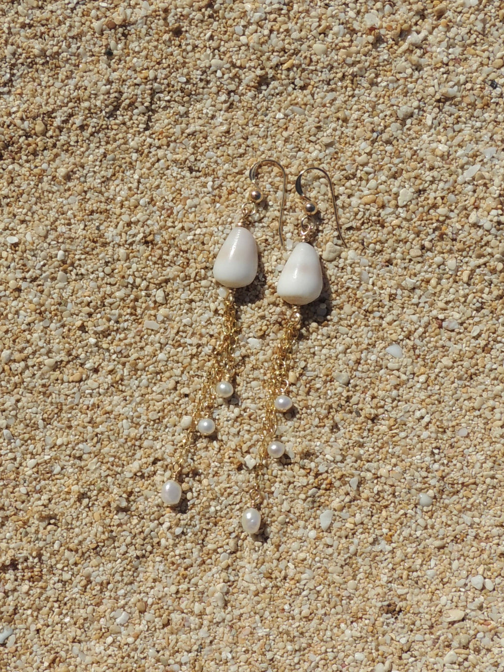 Cone Shell Chain Earrings