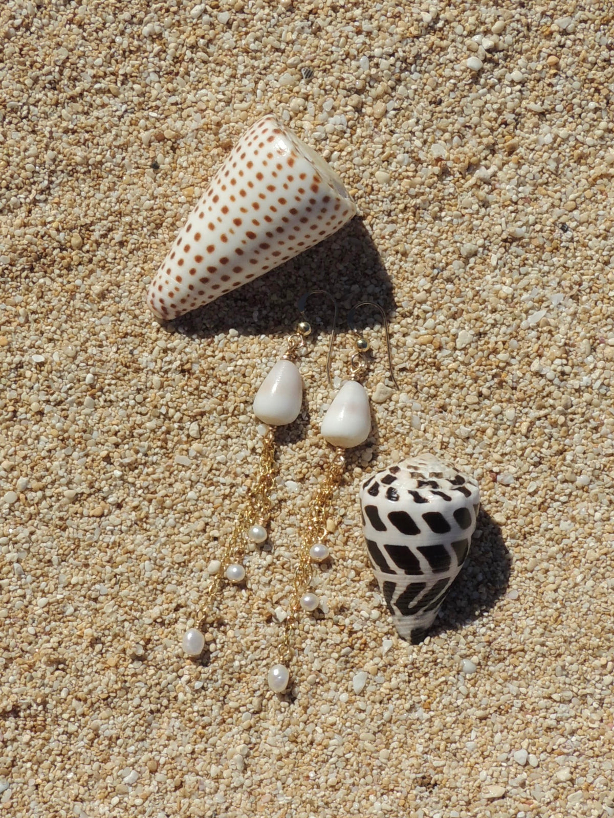 Cone Shell Chain Earrings