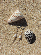 Cone Shell / Cross Charm Huggies