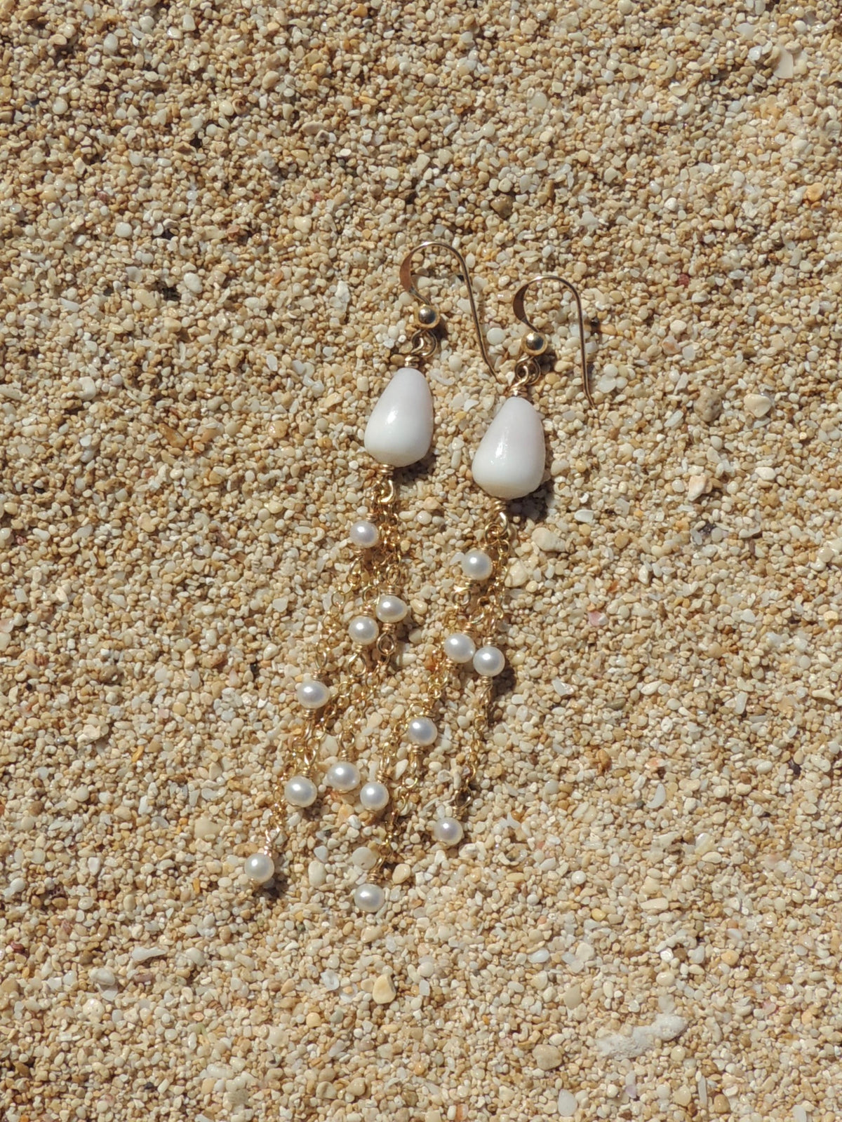 Cone Shell Chain Earrings