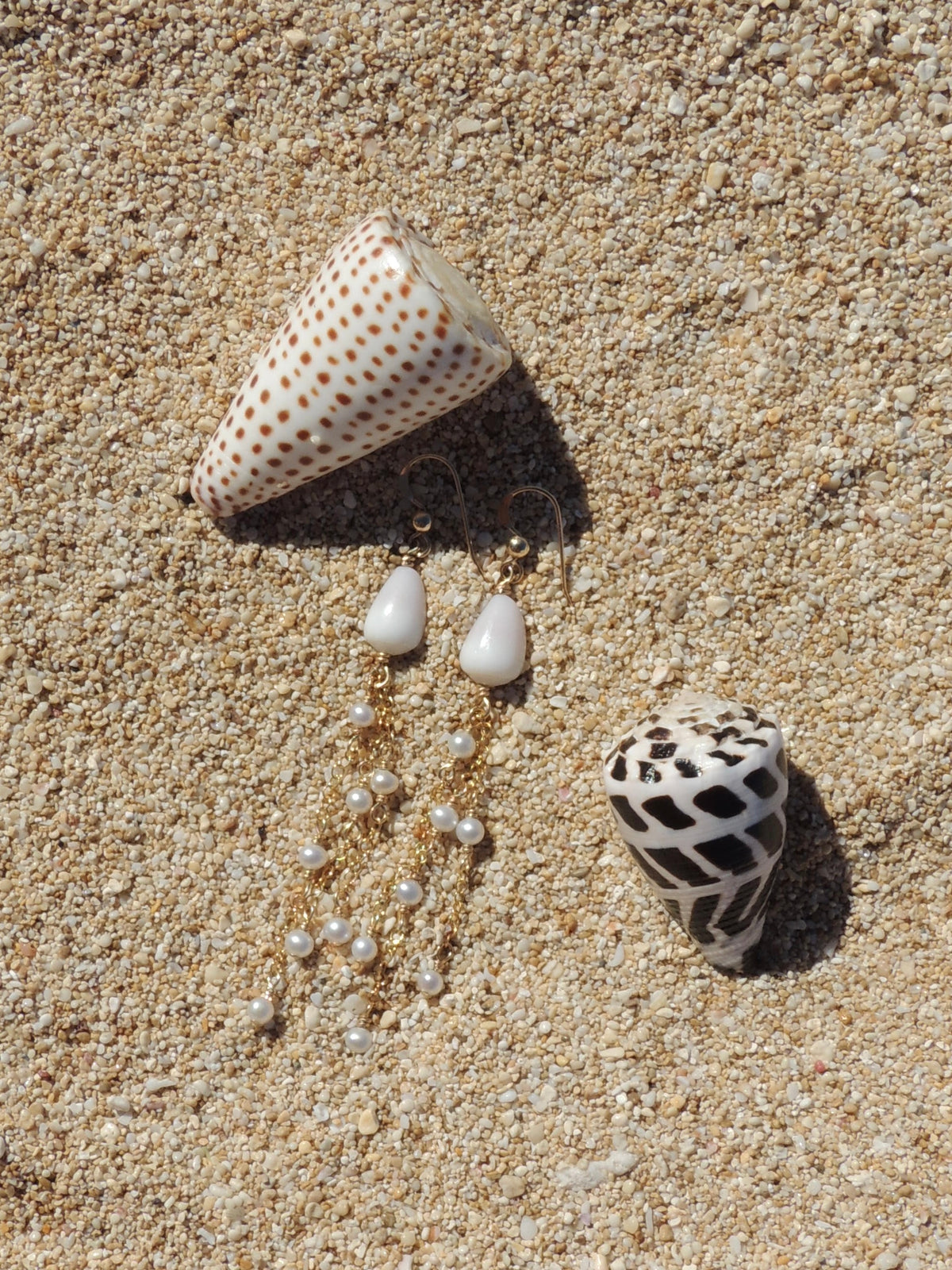 Cone Shell Chain Earrings