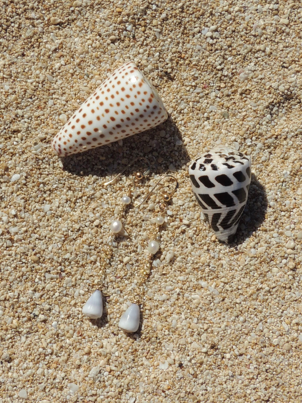 Cone Shell Chain Earrings