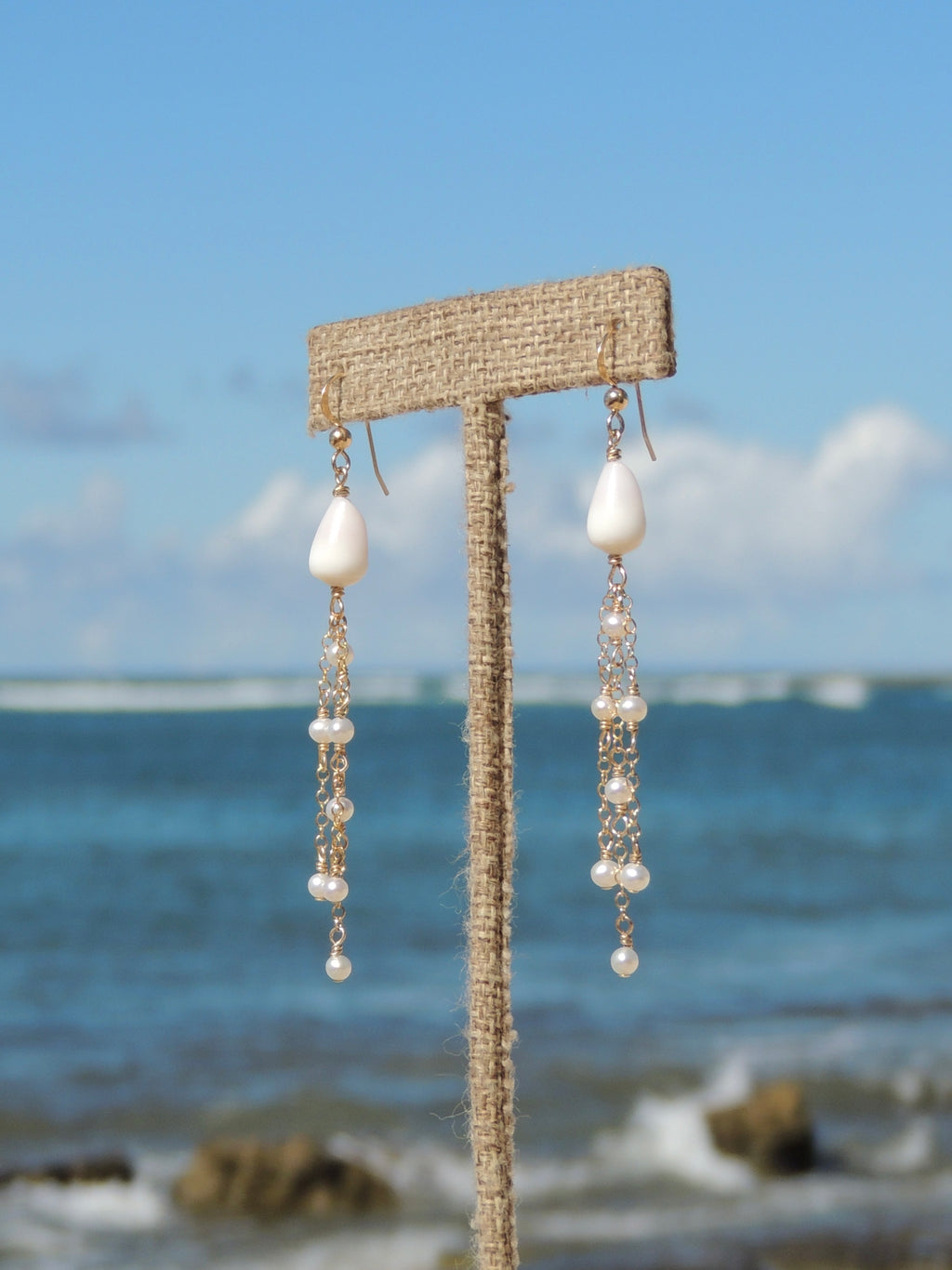 Cone Shell Chain Earrings