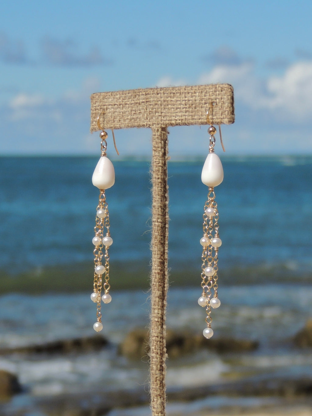 Cone Shell Chain Earrings