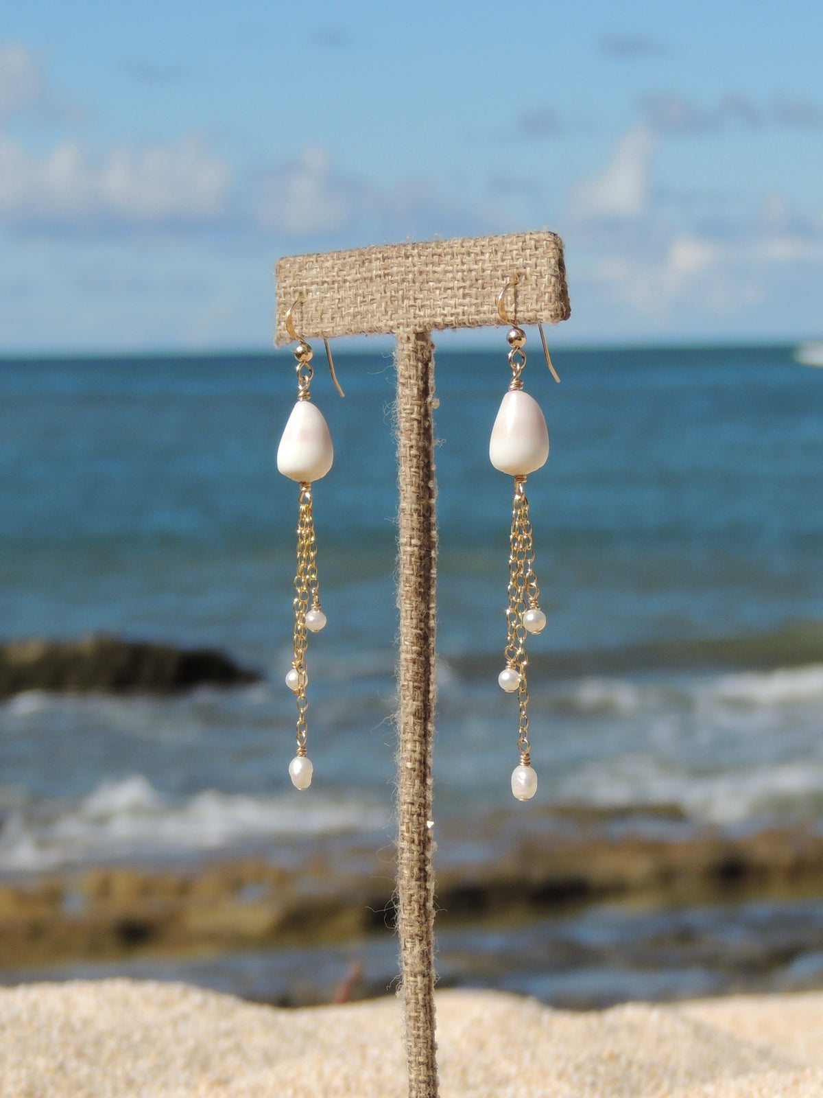 Cone Shell Chain Earrings
