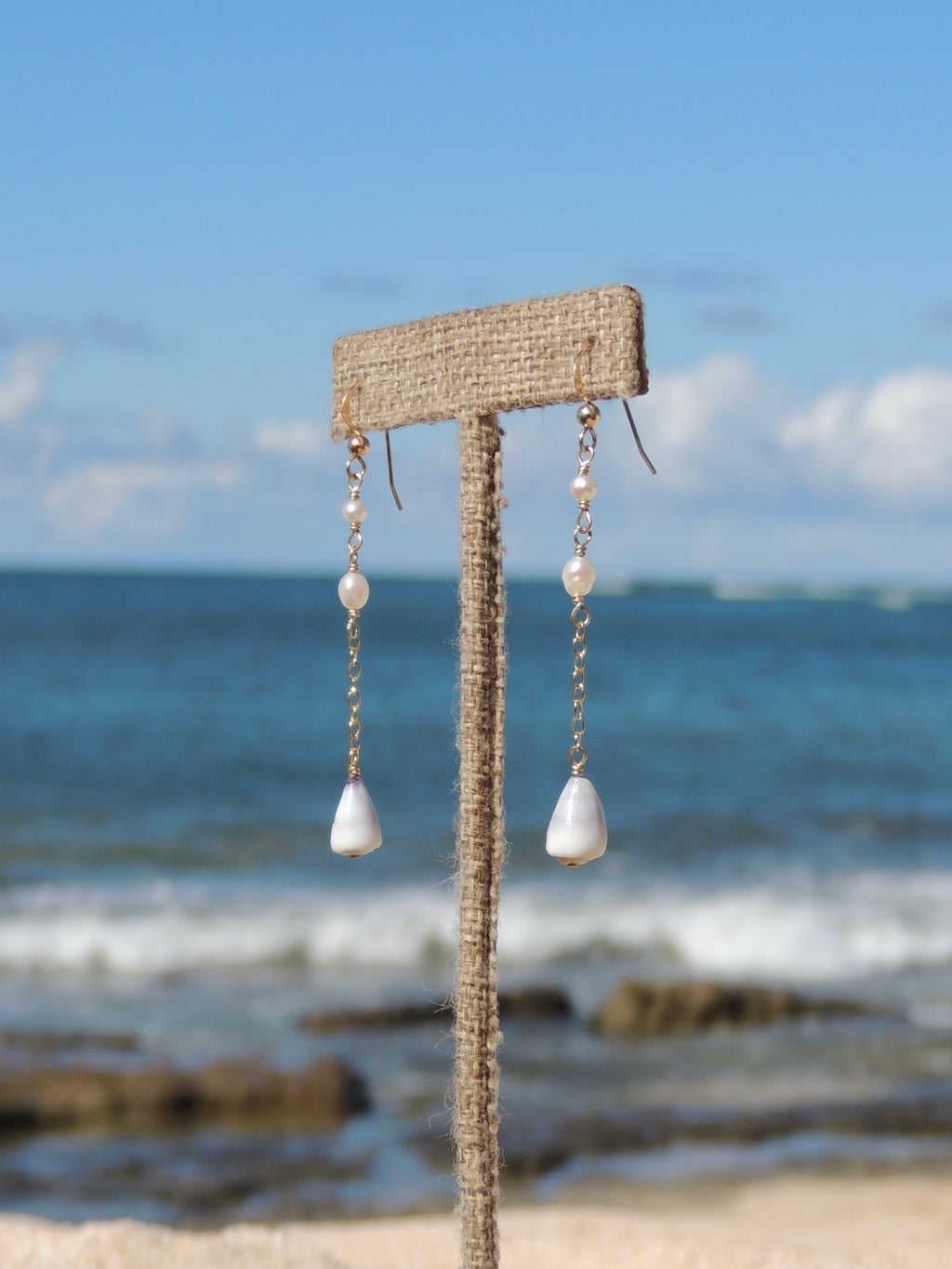 Cone Shell Chain Earrings