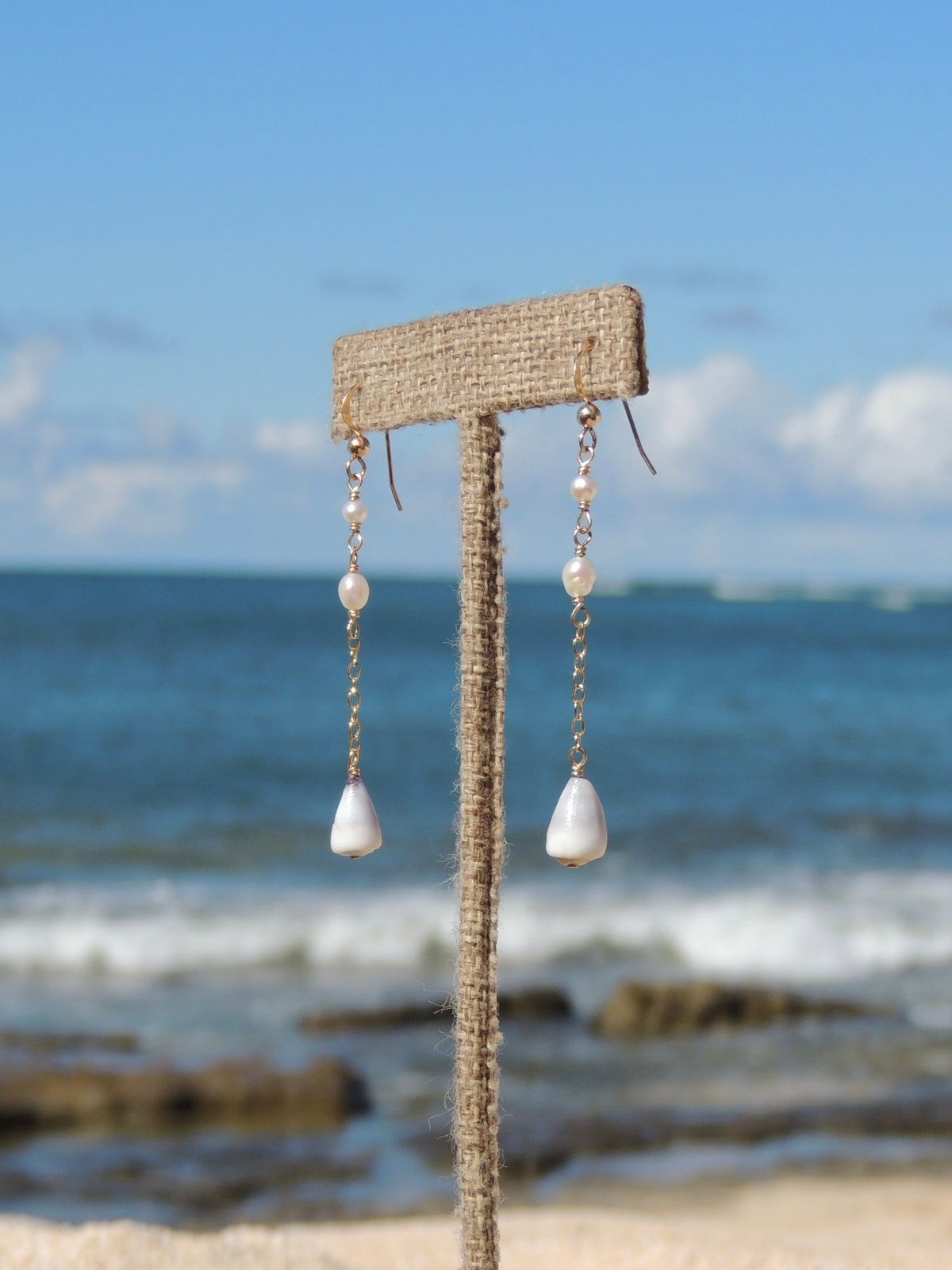 Cone Shell Chain Earrings