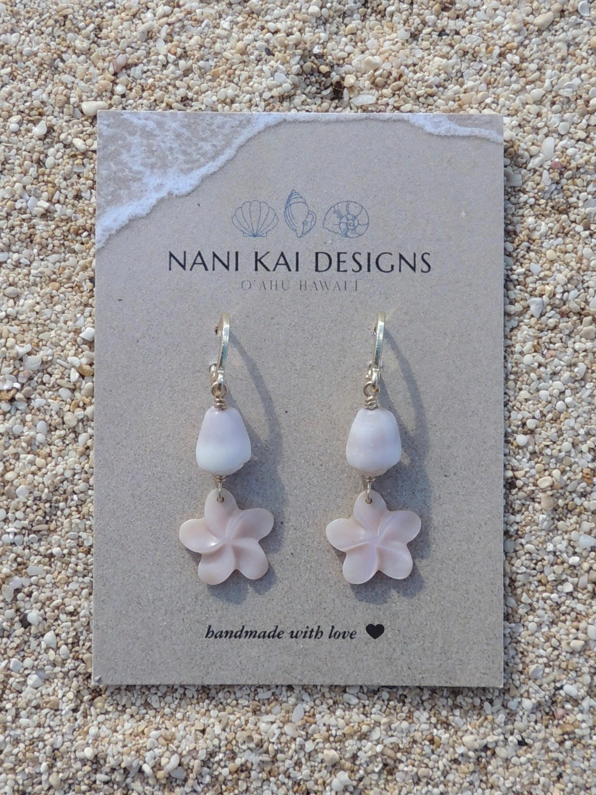 Cone Shell / Flower Charm Huggies