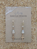 Cone Shell / Cross Charm Huggies