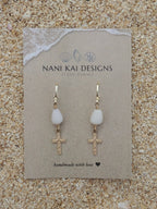 Cone Shell / Cross Charm Huggies