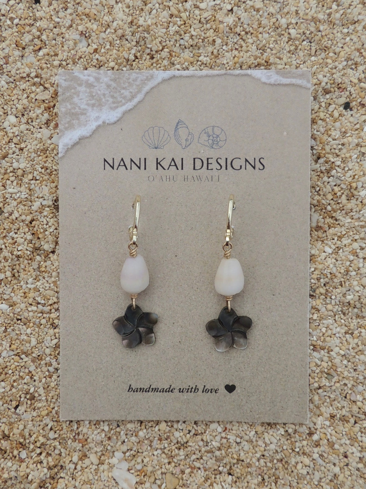 Cone Shell / Flower Charm Huggies