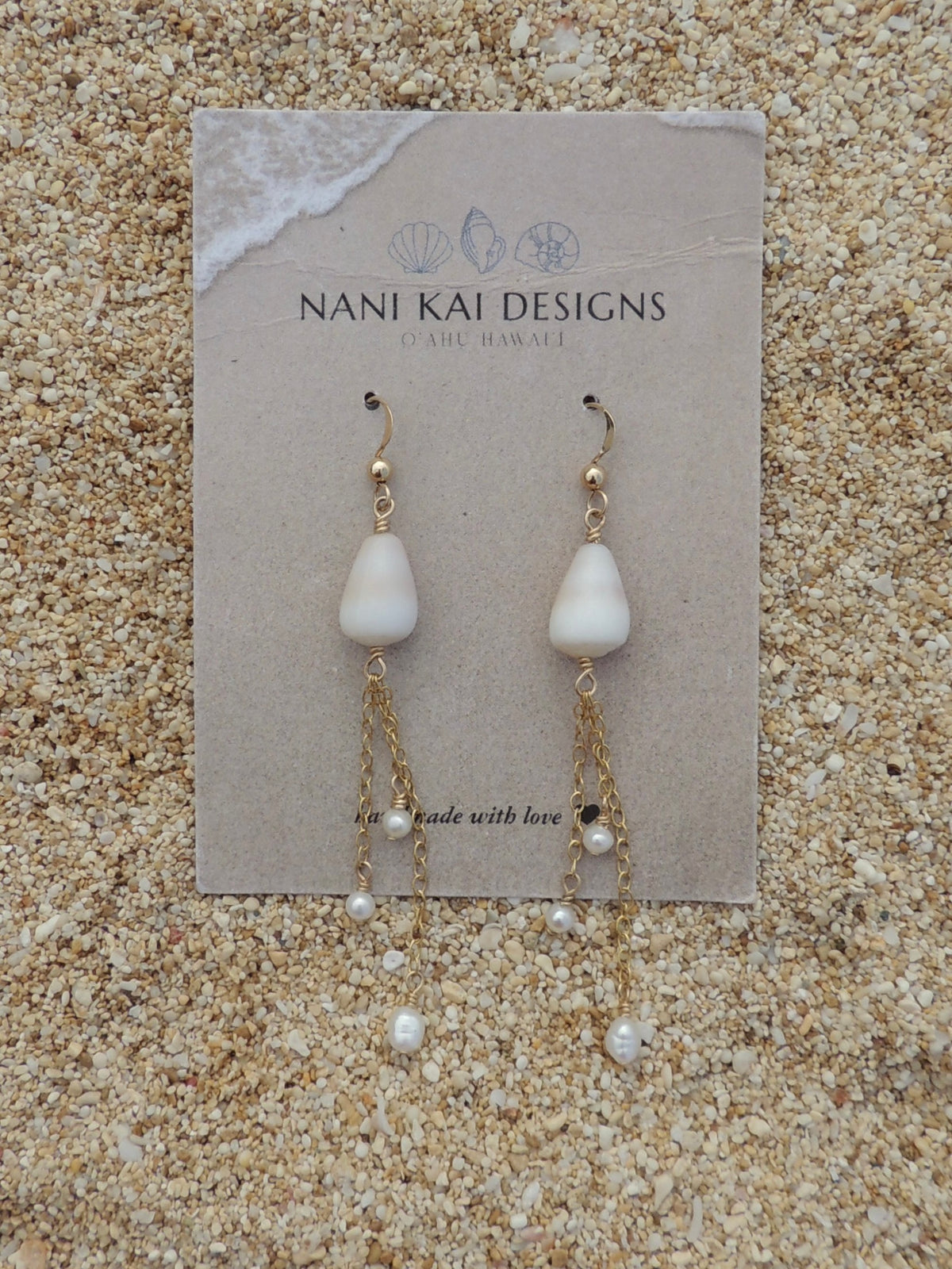 Cone Shell Chain Earrings