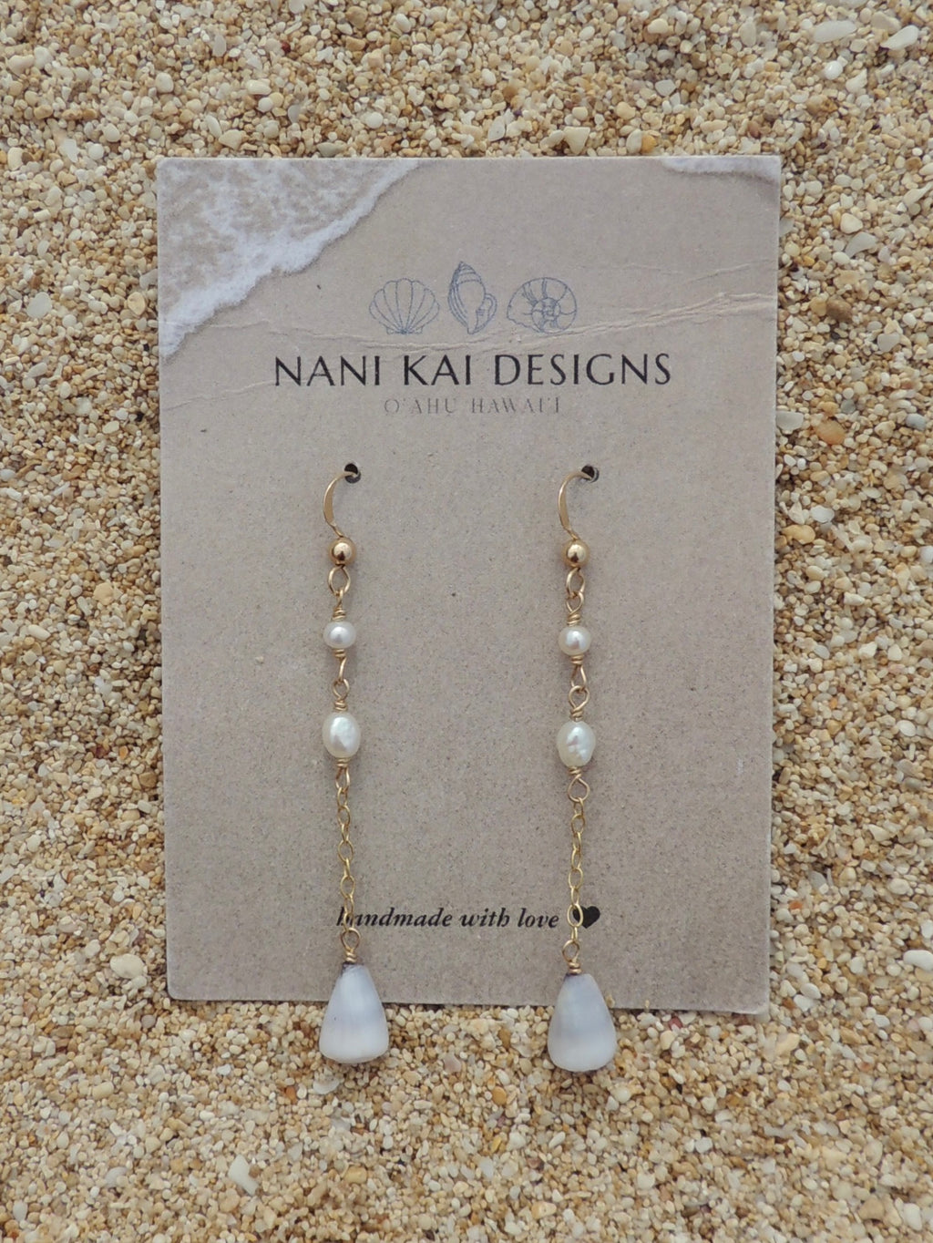 Cone Shell Chain Earrings