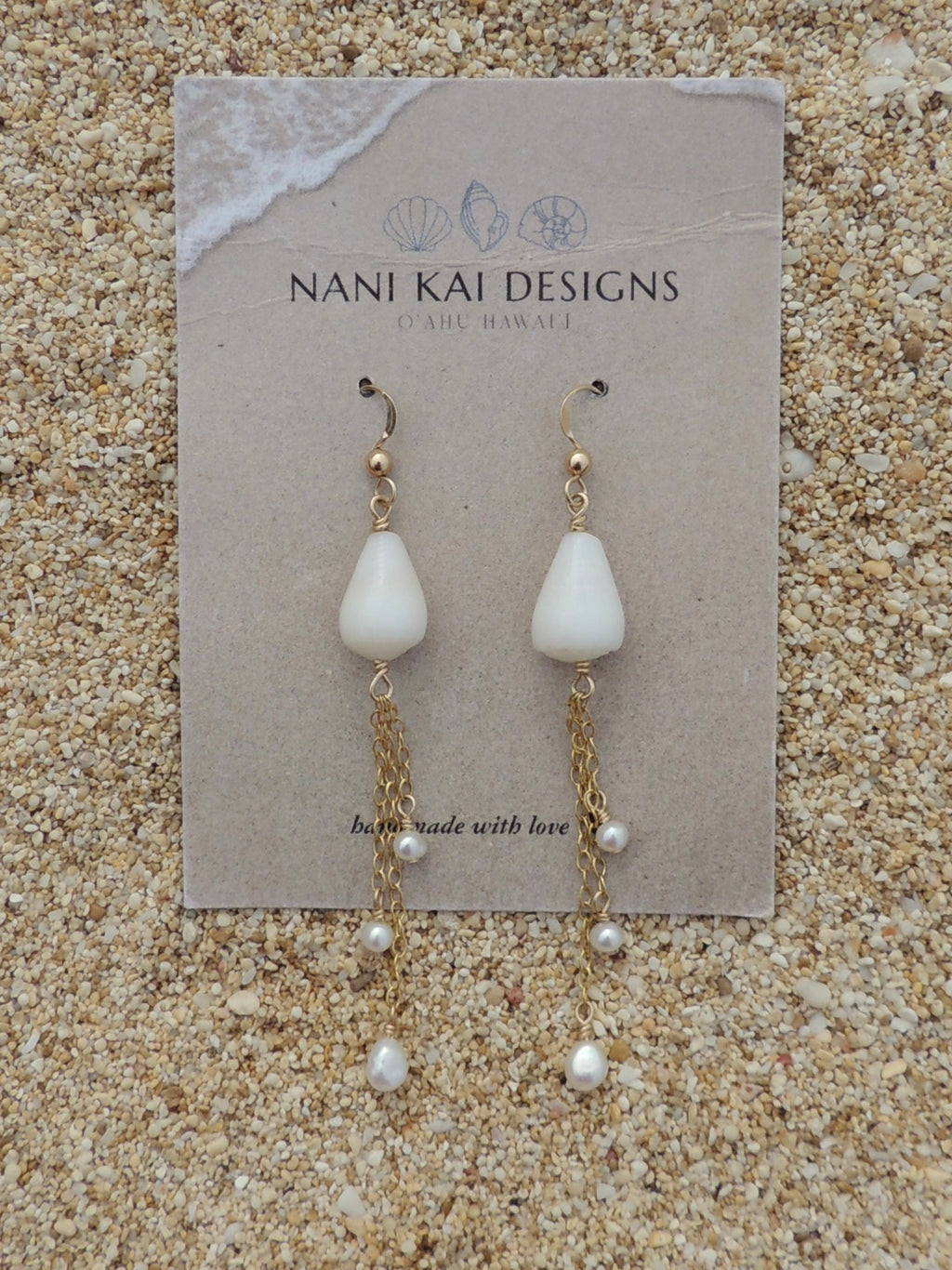 Cone Shell Chain Earrings