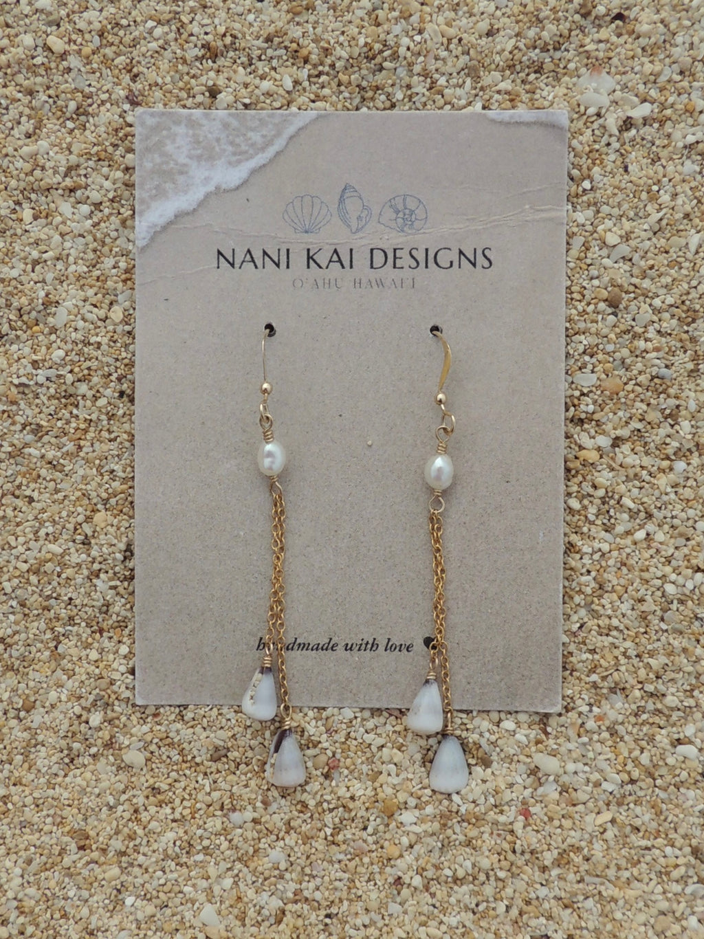 Cone Shell Chain Earrings