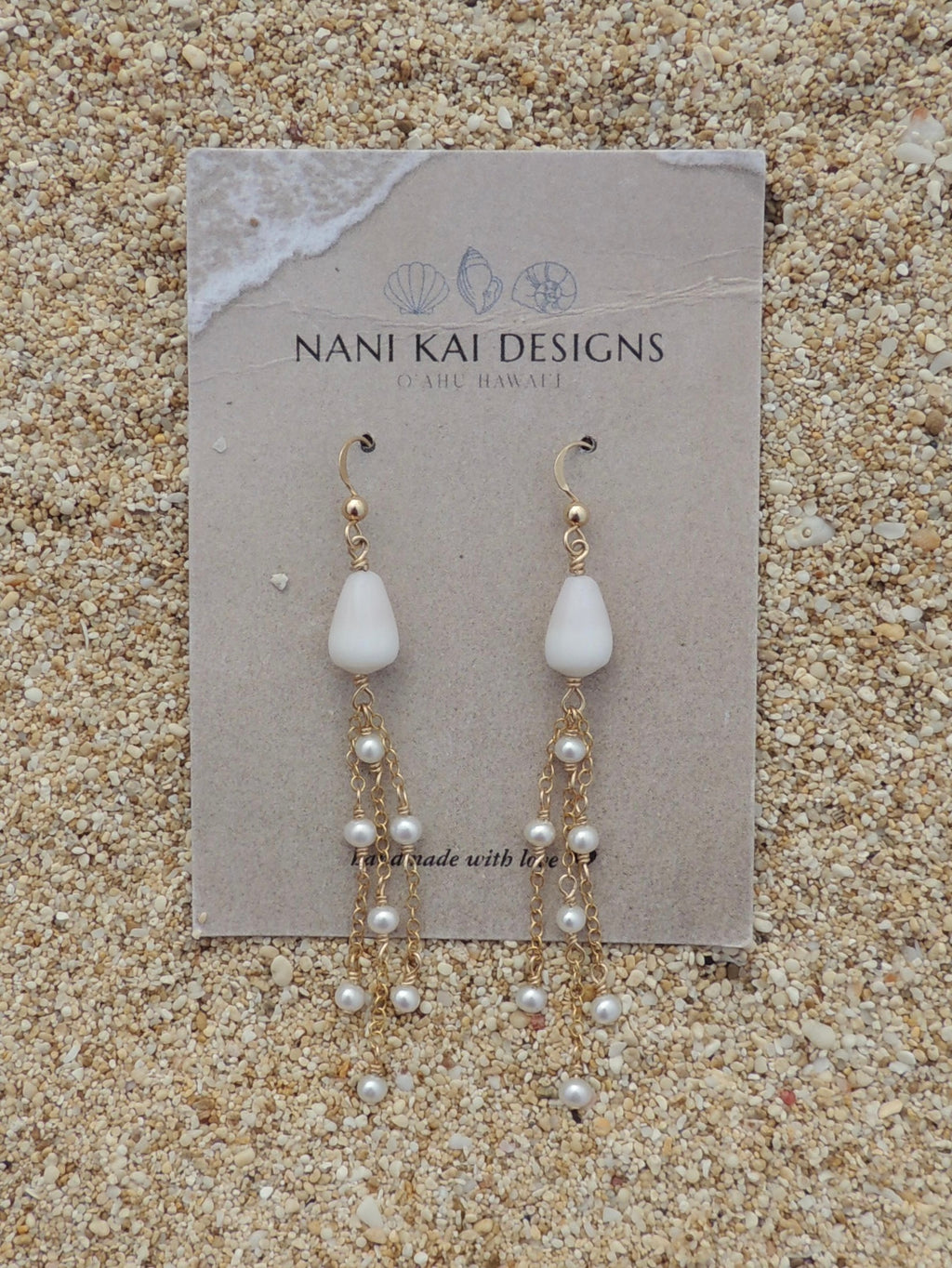 Cone Shell Chain Earrings