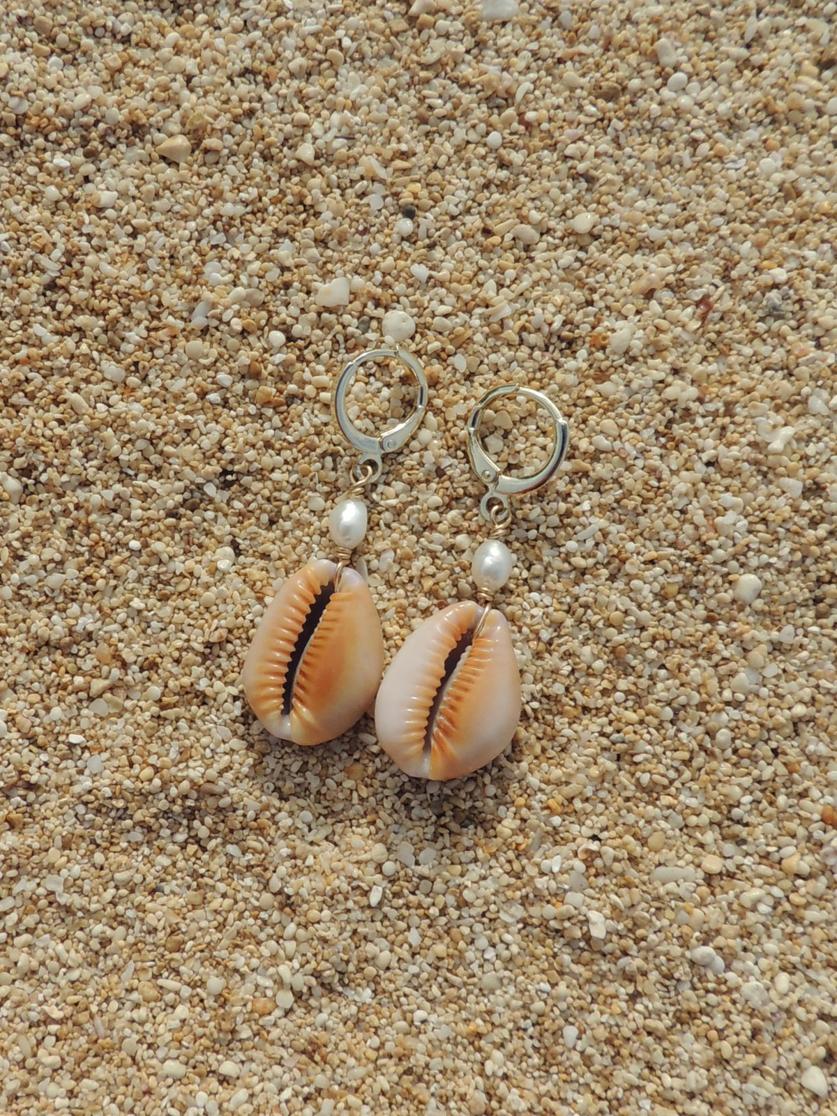 Honey Cowrie Shell Huggies