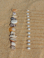 Brown Cowrie Shell Lariat Necklace