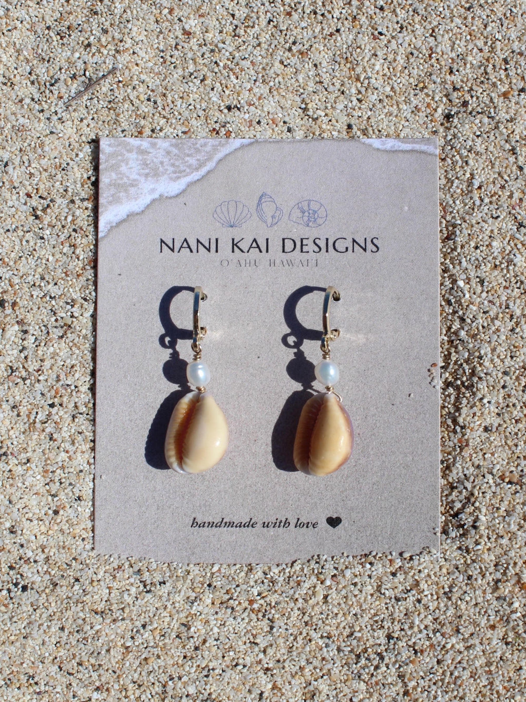 Honey Cowrie Shell Huggies
