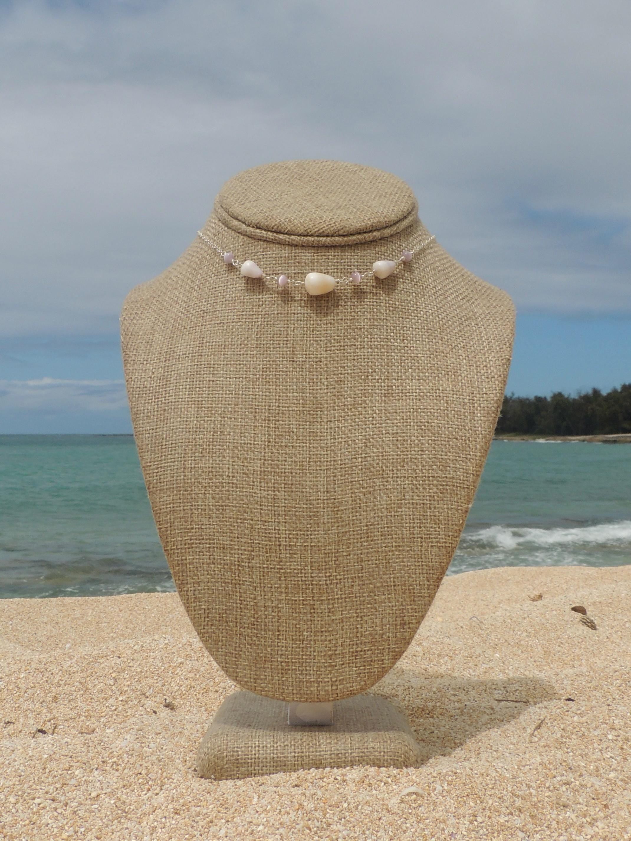 Cone Shell Choker / Pink Beads