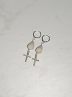 Cone Shell / Cross Charm Huggies