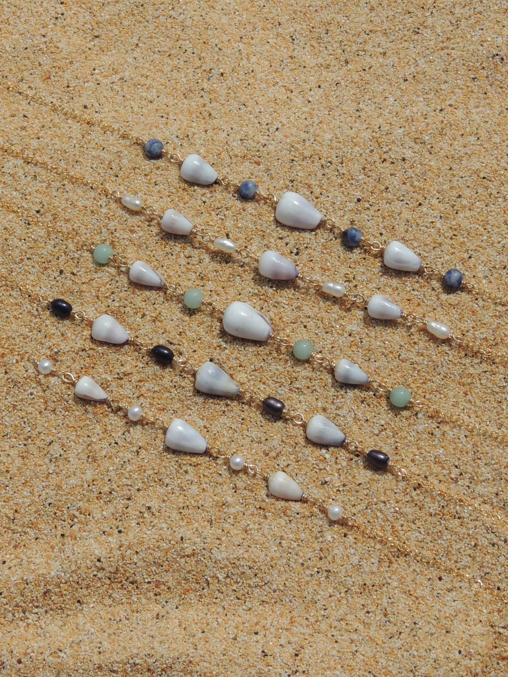 Cone Shell Choker / Blue Beads