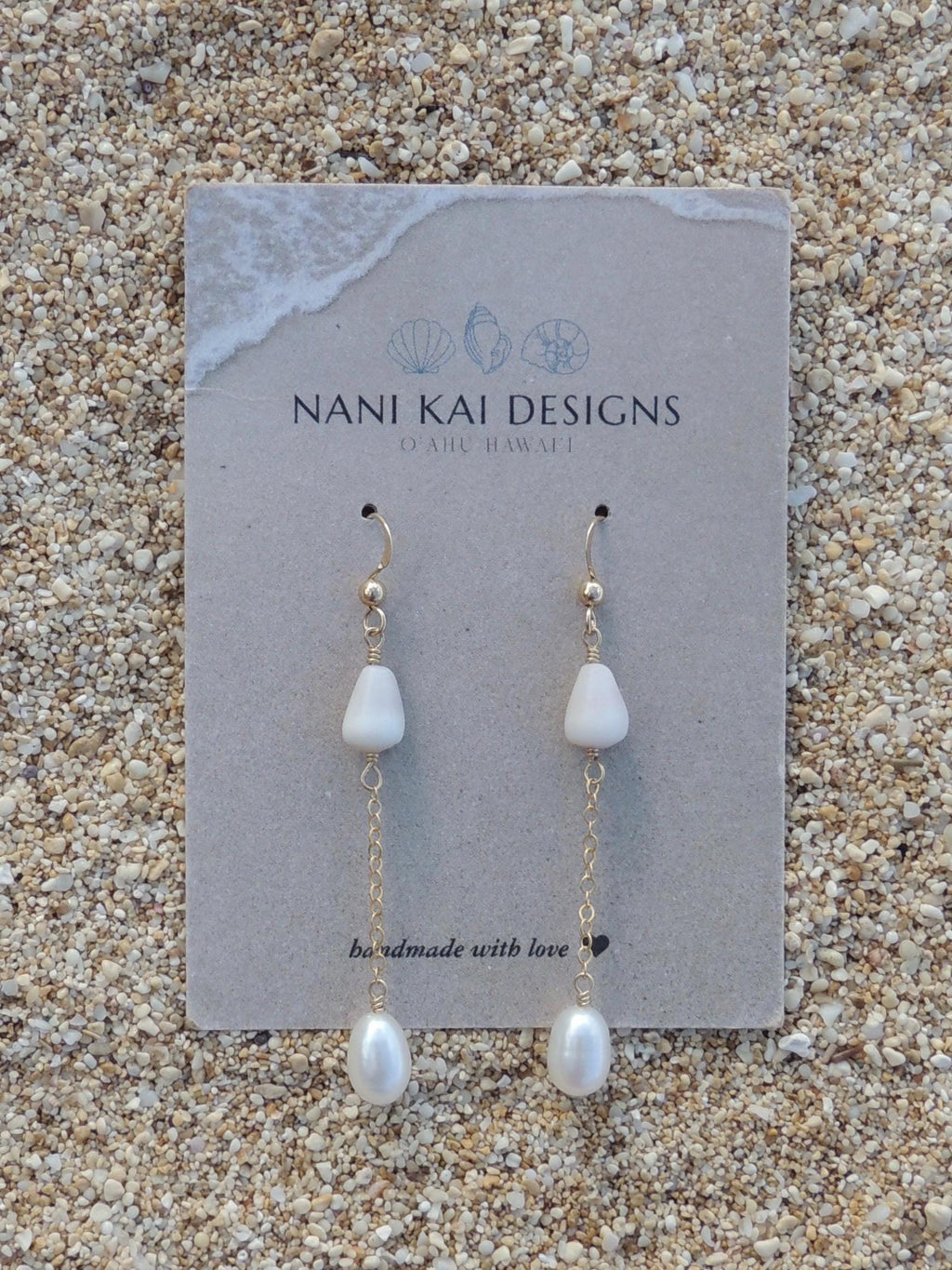 Cone Shell Chain Earrings